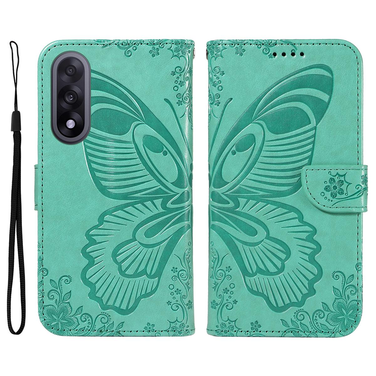 

For OnePlus Nord 5 5G/OnePlus Ace 5 Ultra 5G Case Butterfly Pattern PU Leather Folio Flip Phone Cover Green
