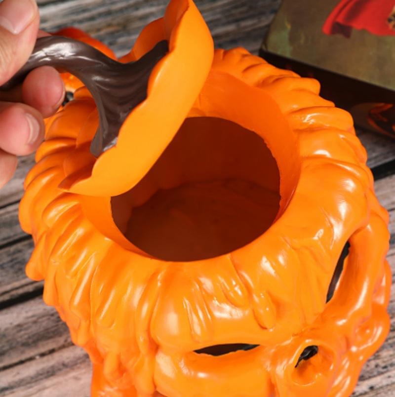 New Halloween pumpkin head candy bowl, resin handicraft ornament, Chinese simple home decoration ornament