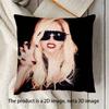 1Pc Lady Gaga Pop Star Pillow Cover, Polyester 2-Sided Print, Iconic Musician Portrait Cushion, Fan Gift For Music Lovers Home D