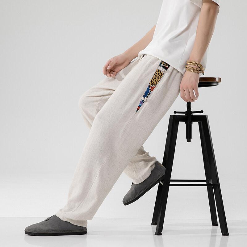 Men Fashion Casual Pants Men Japanese Samurai Embroidery Pants Male Patchwork Harem Pants Man Oversized Harajuku Jogger Trousers