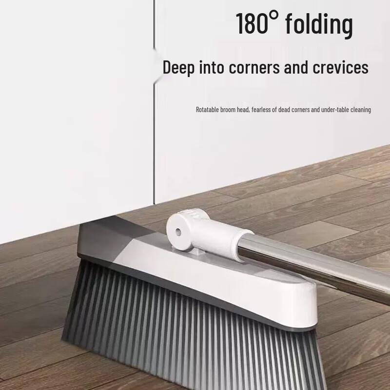 JINGRUIXIANG Hands-Free Flat Mop & Broom Dustpan Set