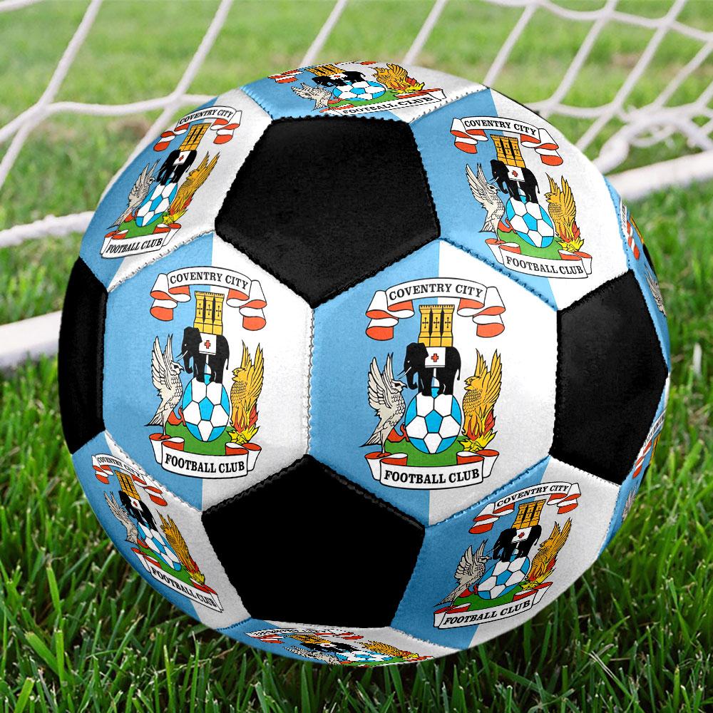 Coventry City Football Club Pallone da Calcio Misura 5 Colorato Cucito a Macchina PVC Pronto per la Competizione Resistente Alta Rimbalzabilità