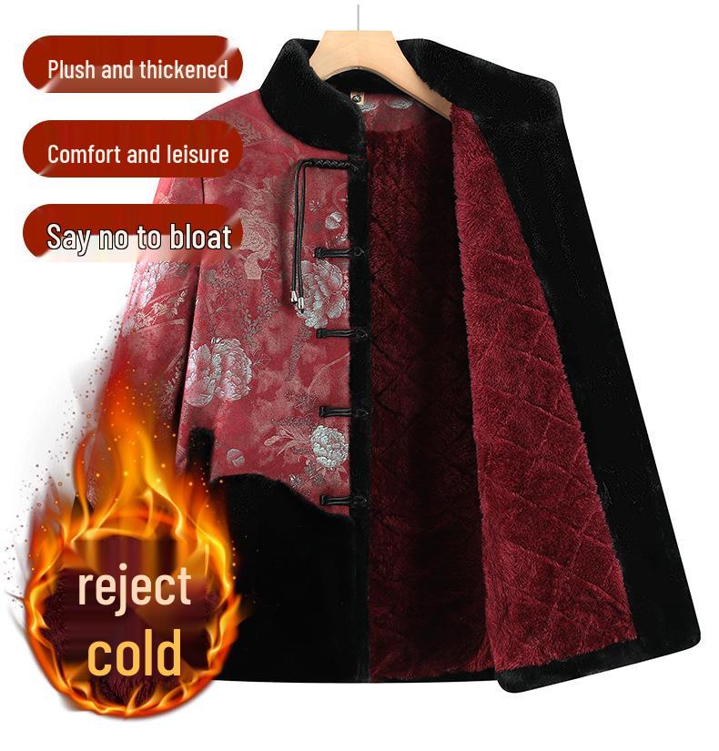 Veste d'hiver surdimensionnée en coton 200 Jin pour femmes rondes et âgées, Manteau épais doublé polaire