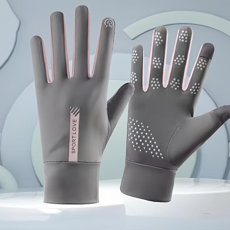 Sunscreen Gloves Ice Silk Breathable Outdoor Sports Cycling Gloves Anti-Slip Quick-Drying Gloves Women Light Driving Gloves