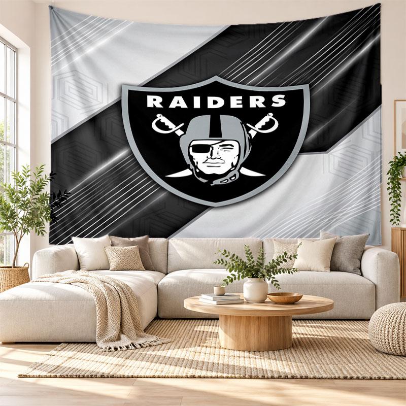 Las Vegas Raiders Wandteppich, Wandbehang aus weichem Stoff, Dekorative Kulisse für Schlafzimmer Heimwandkunst