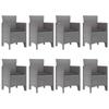 Garden Dining Set 9 pcs White Polypropylene