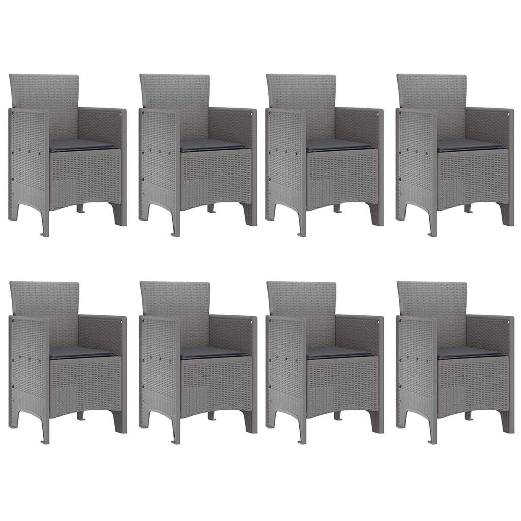 Garden Dining Set 9 pcs White Polypropylene