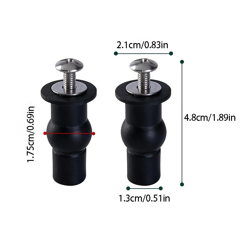 2pcs Universal Toilet Seat Screws Replacement Kit - Rubber Hinge Bolts & Top Fixings for Toilet Lid/Seat Cover
