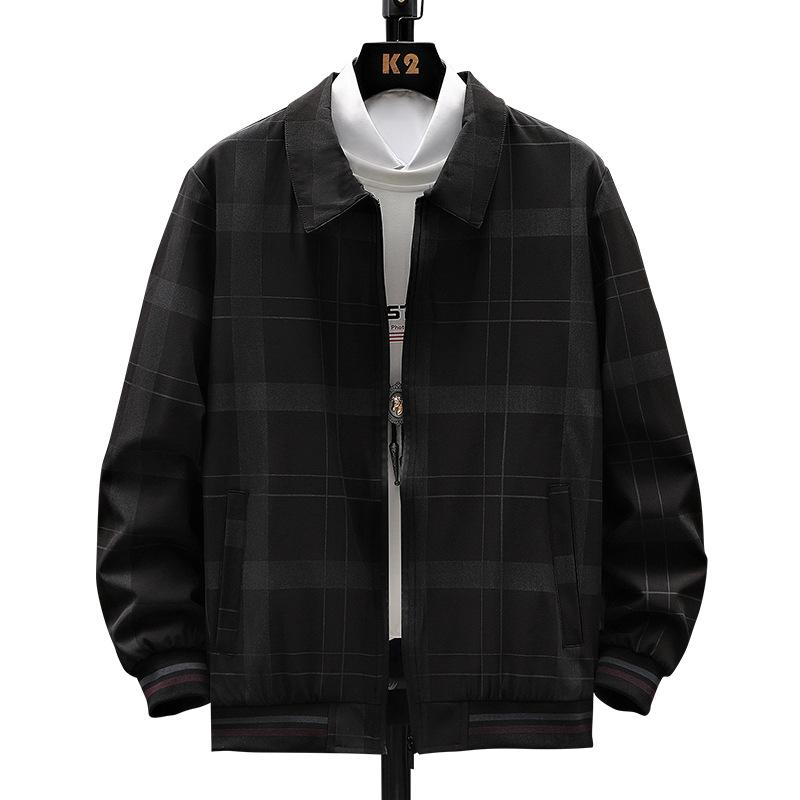 Men's Jacket Plus Fat Fat Guy Loose Casual Baseball Uniform Spring and Autumn Fat Brother Thin Coat on Clothes