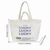 Minimalist Large Capacity Letter Print Tote Bag Shopping Handbag Woman Shoulder Bag Zipper Casual Underarm Bag Work