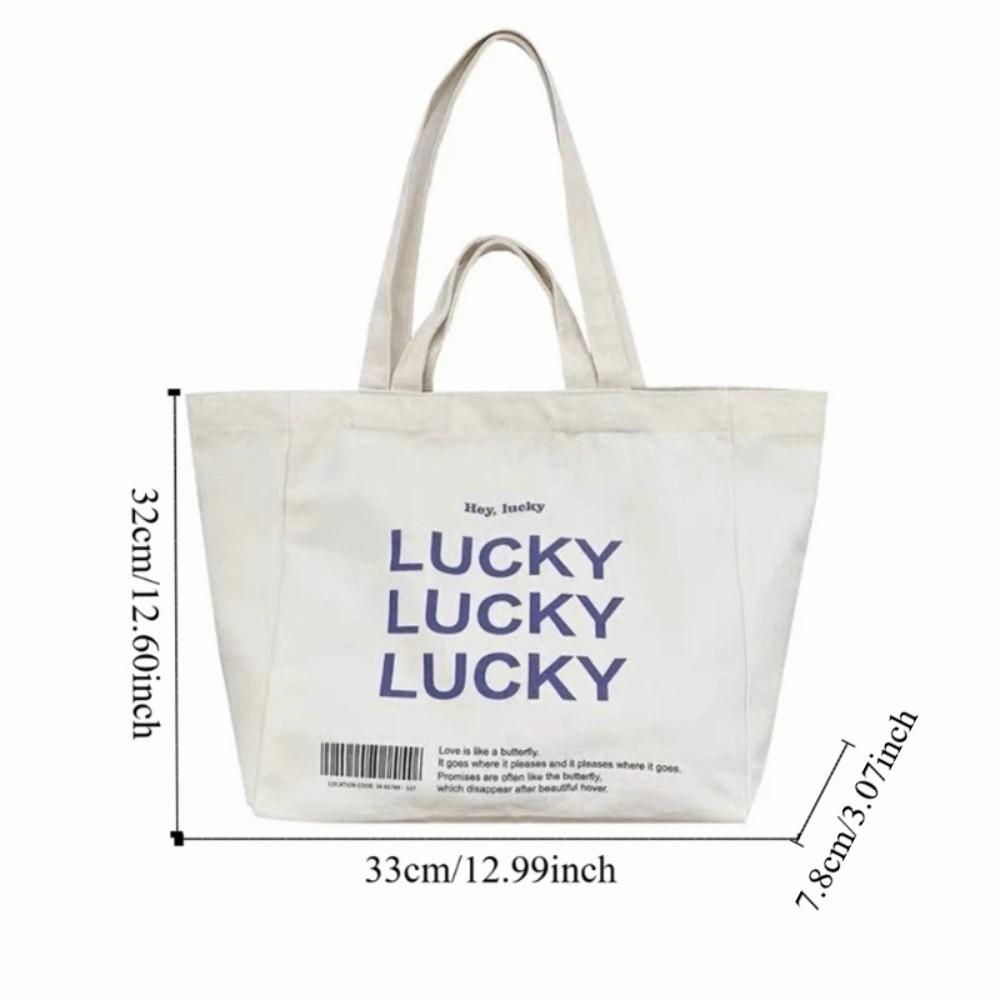 Minimalist Large Capacity Letter Print Tote Bag Shopping Handbag Woman Shoulder Bag Zipper Casual Underarm Bag Work