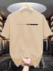 Men's summer cotton casual loose big letter print crew neck short sleeve T-shirt, street style neutral T-shirt.