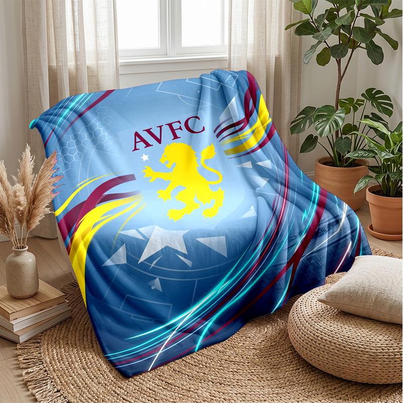 Coperta in Flanella con Stampa Aston Villa, Morbida Calda Leggera Coperta da Divano Letto Campeggio