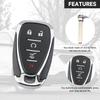 Key Fob Cover Shell Case Replacement 5 Buttons Key Fob Remote Control Shell Case - Compatible for Chevrolet Equinox 2018- for Chevrolet Blazer - -
