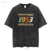 Classic 1953 Original T Shirt Birthday For Mens Vintage Washed Homme Breathable Streetwear Unisex Comfortable Slightly