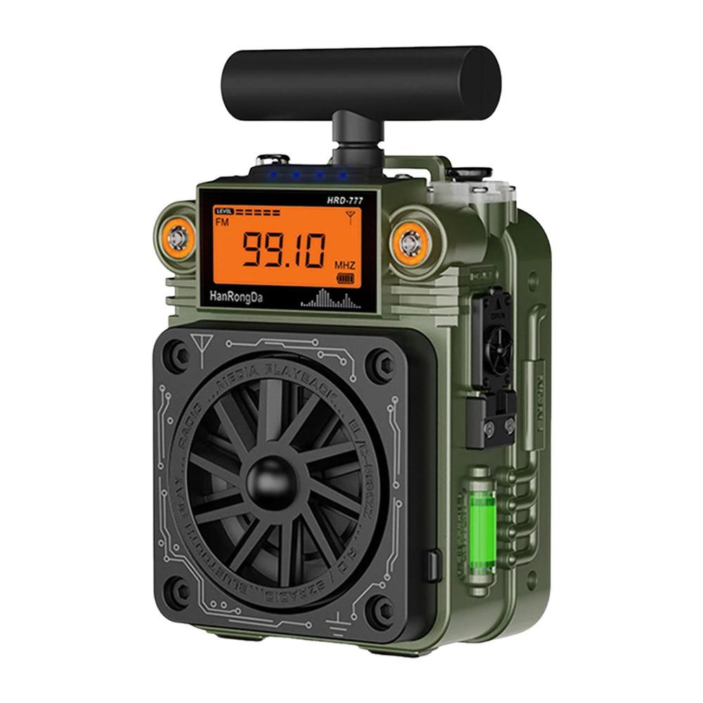 

Радио HRD-777 Полнодиапазонное радио Многофункциональное радио с гироскопическим дизайном с BT-динамиком Портативное AM FM радио Радио для выживания в чрезвычайных ситуациях армия зеленый