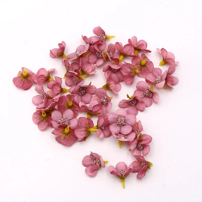50pcs/bag Artificial Flower Heads 2cm Mini Flower DIY Garland Festival Decoration Wedding Decoration Home Ornament