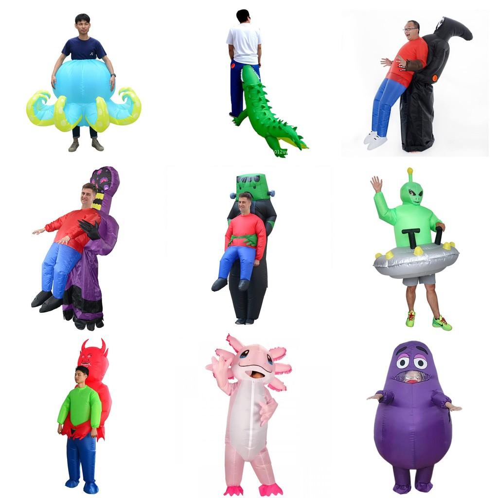 Fun Inflatable Costume For Halloween Featuring Alien And Santa Claus Designs For Adults