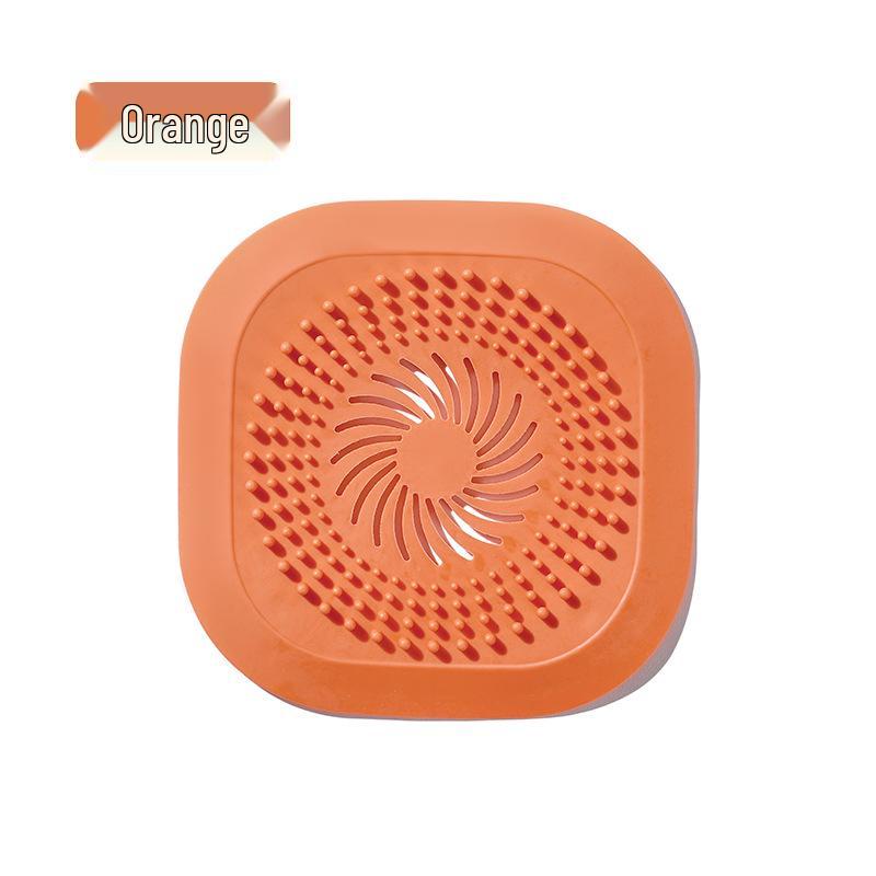 Square Silicone Bathroom Drain Cover, Anti-Clogging Hair Filter