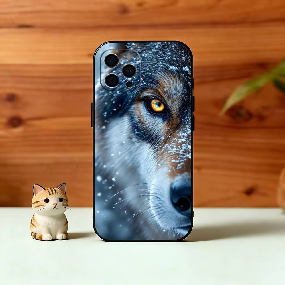 Savage Wolf Theme Phone Case For iPhone 17,16,15,14,13,12,11 Plus,Pro Max,XS,Soft Silicone Black Cover