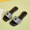 Fashion 2025 New Ladies Shoes Best Seller Women's Slippers Fashion Crystal Daily Slippers Women Summer Open Toe Plus Size Flat Slippers