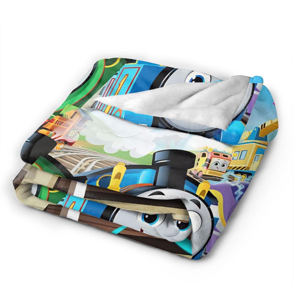 T-Thomas The Train Friends Blanket Quality Warm Soft Throw Blanket Winter Travel Office Living Room Graphic Bedspread