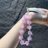 Flower Beaded Mobile Phone Lanyard Crystal Gradient Phone Wrist Lanyard Universal Compatibility
