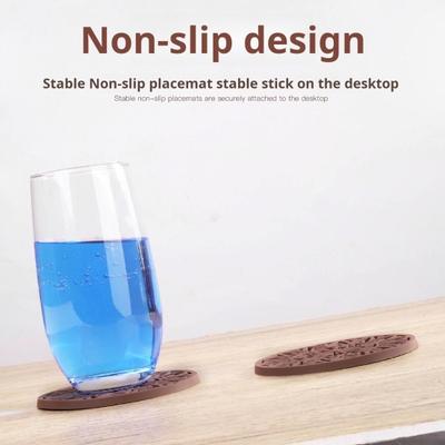 6Pcs Silicone Coasters Set for Drinks Thickened Non-Slip Cup Mat with Holder Heat-Resistant Coffee Tray for Hot Cold Beverages