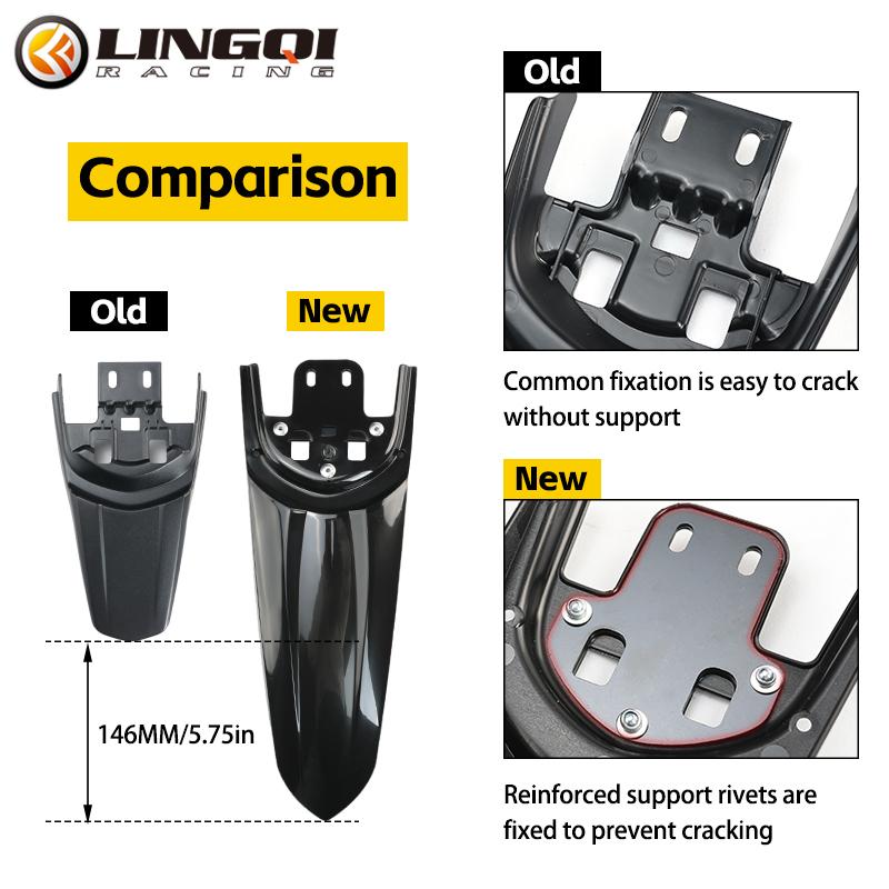 LINGQI RACING Motorcycle Mudguard Wheel Splash Guard Rear Fender For Light Bee LightBee Eride Pro SS 3.0 Electric Bike Modified