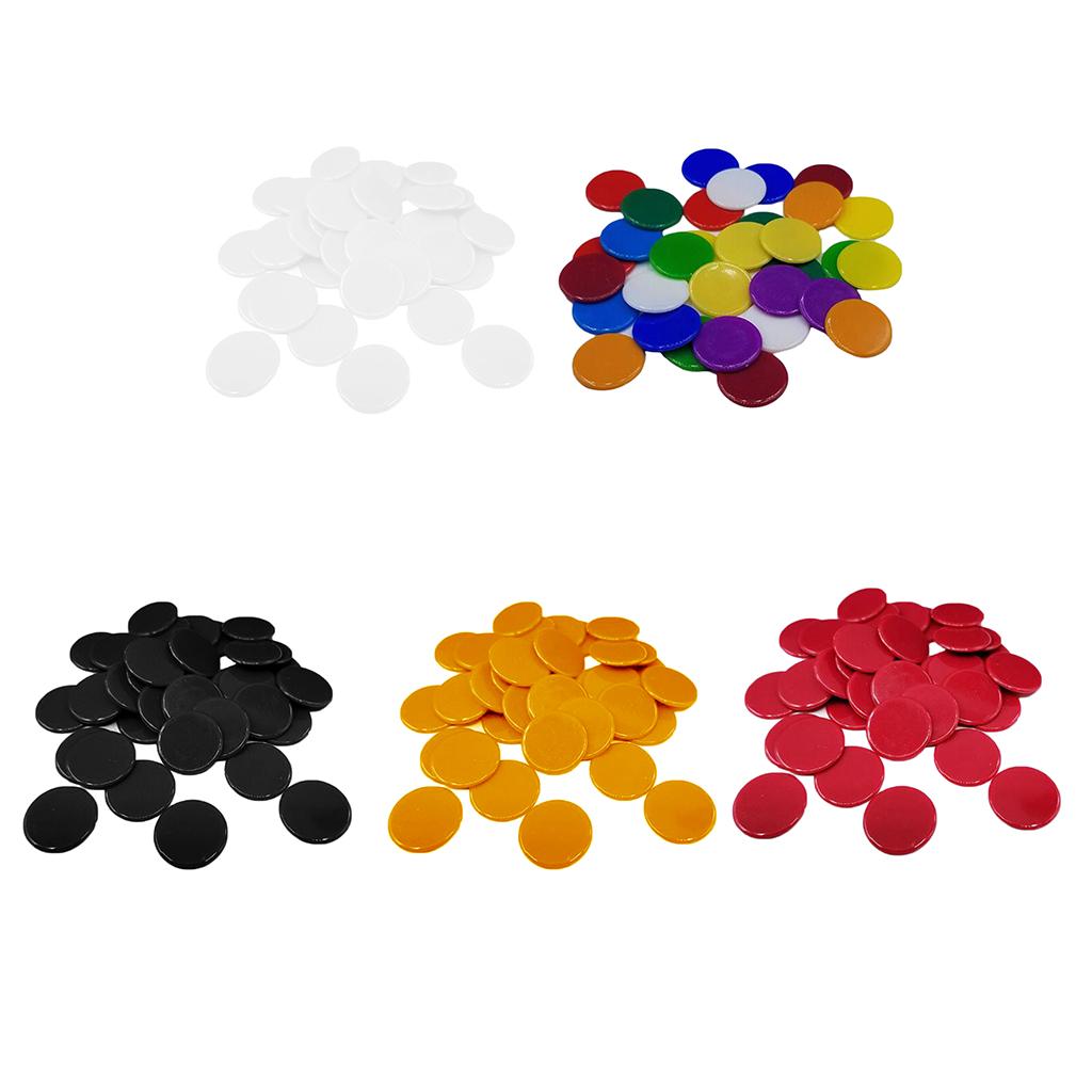 Poker Tokens 100pcs Smooth Plastic Chips Premium Coin Set for Casino Night Poker and Board Games