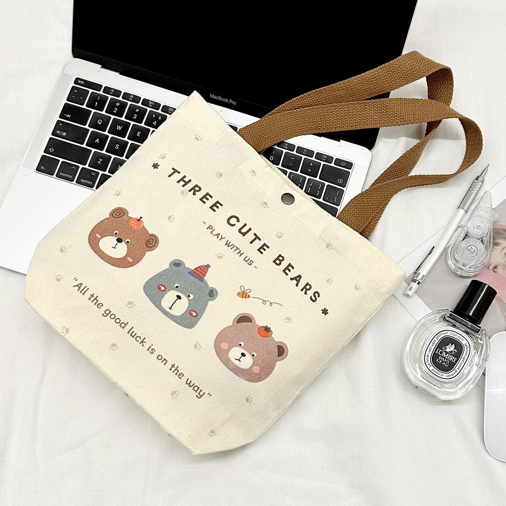 Small Versatile Canvas Handbag - Lunch Box Bag for Female Students and Office Workers