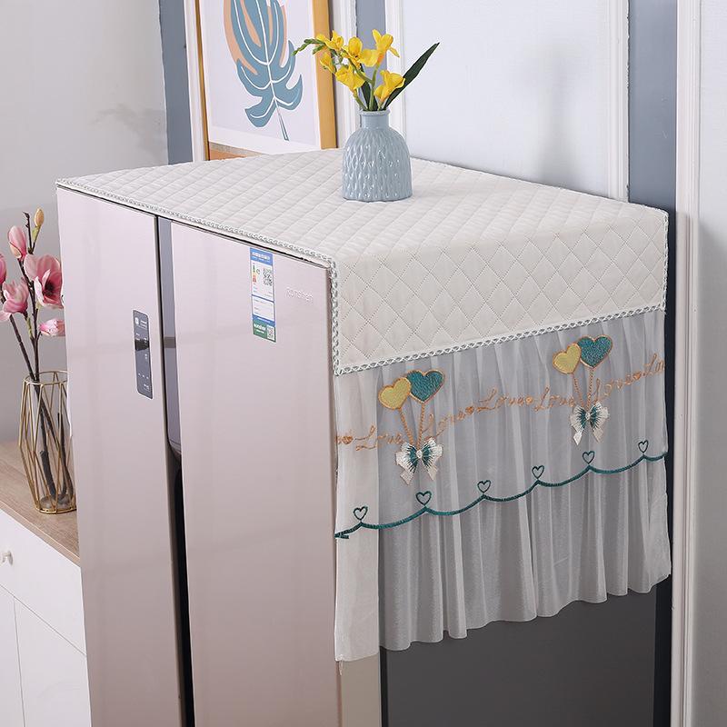 

1pcs Single and Double Door Refrigerator Top Dust Cover Anti Pollution and Sun Protection Cover Universal Microwave Washing Machine Cover Towel 35x95cm 1pcs