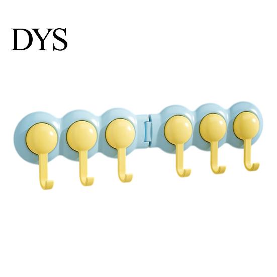 Adhesive Wall Hooks Punch-Free Hook Rack, Self Multi-Hook Organizer, Waterproof Heavy Duty 180 Degree Rotating Storage Hanger for Bathroom And