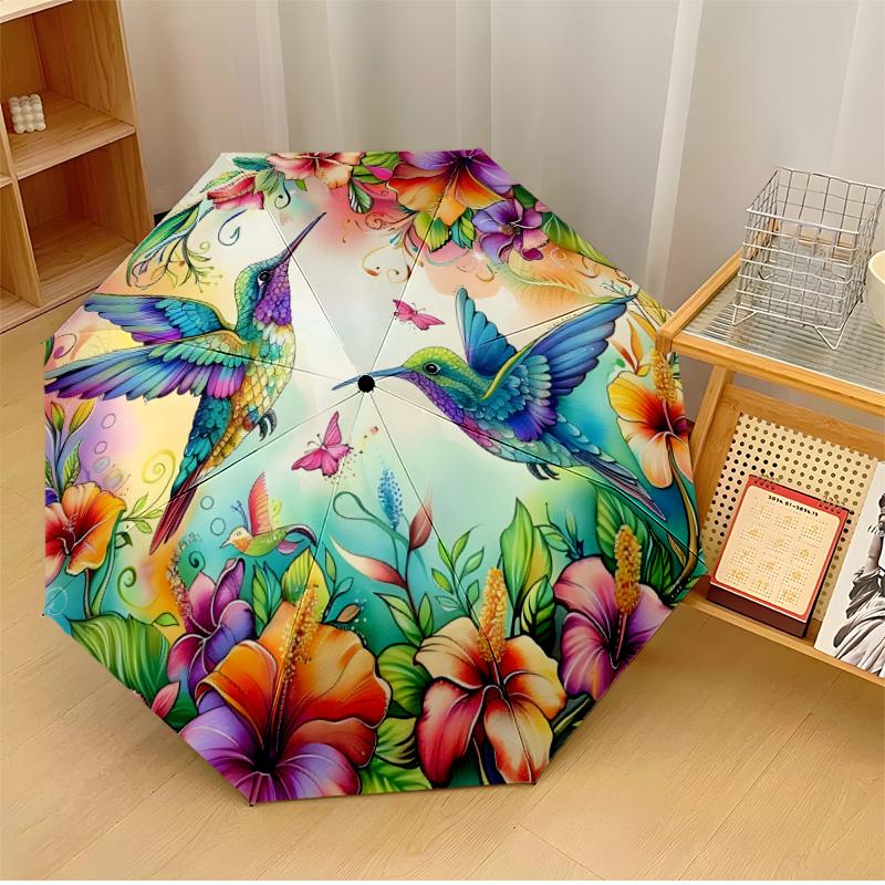 

Classical Birds Printed umbrella windproof folding umbrella portable sun and rain umbrella suitable for gifting
