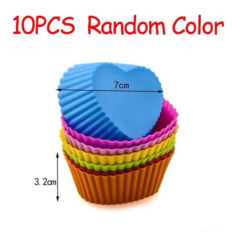 1/5/10 Stück Zufällige Farbe Silikon Kuchenform Silikon Kuchen Backform Tasse Cupcake Puddingform Hochtemperaturbeständig und Weich