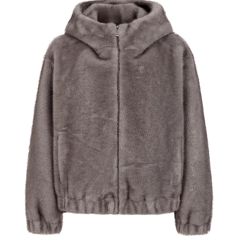 

Женское зимнее пальто с капюшоном из искусственного меха Jiu Zi Anna Kou L