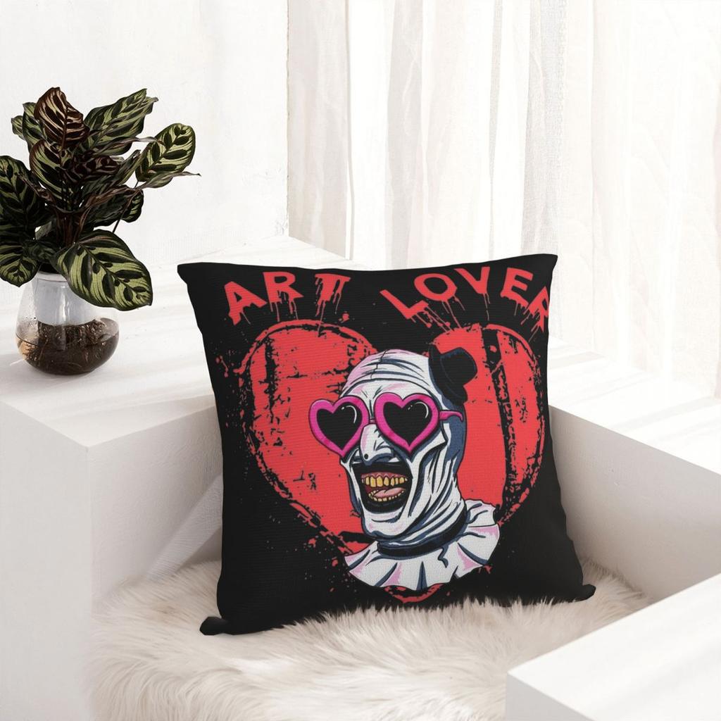 Terrifier Art The Clown Lover Pillowcase Printed Polyester Cushion Cover Decoration Pillow Case Cover Chair Zipper 45X45Cm