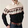 Western Style Long-sleeve Shirt, Men's Fashion Top with Geometric Pattern