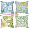 Floral Embroidered Cushion Covers 2D Flat Printed Polyester Pillowcase, Sofa Decorative Cushion Cov Headboard Pillow
