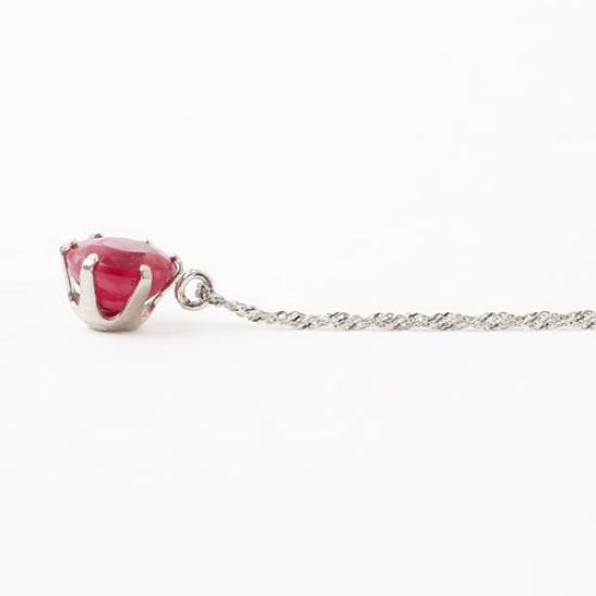 Walk Platinum Necklace with Natural Ruby 1 Carat Authenticity Card Pt850 Screw Chain [Jewelry Shinsaibashi] Pendant, Included,