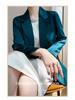 White Silk Satin Women's Suit Jacket - High-End Korean Style for Spring/Autumn 2025