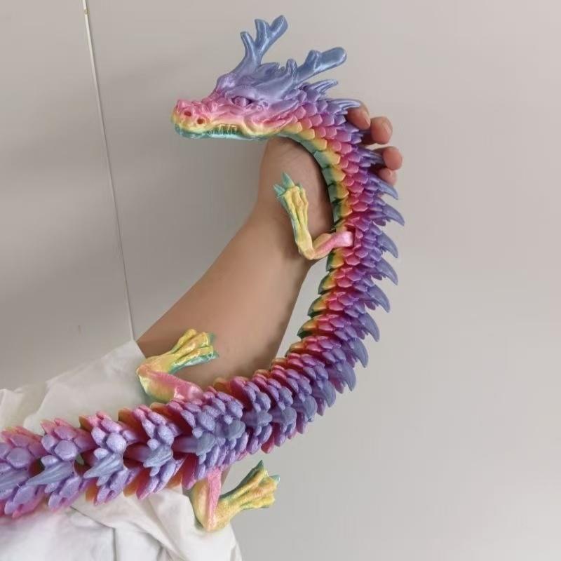 Extra Large 90cm 3D Printed Dragon Model Joint Movable Desktop Figurer Lucky Festive Home Office Ornament Feng Shui Decor Dragon