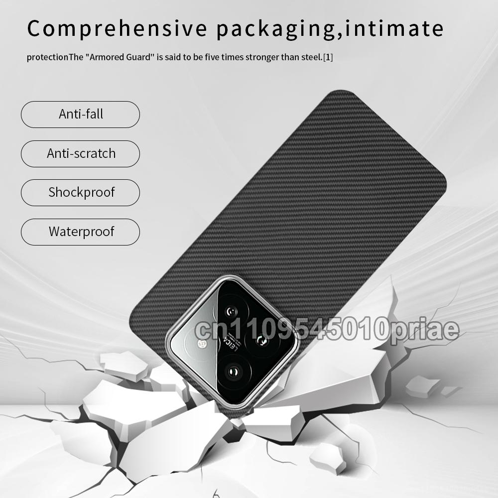 For Xiaomi 17 Carbon Case 600D 1500D Kevlar Aramid Fiber Fabric Ultra Thin Hard Cover Magnetic Black Slim Light Red