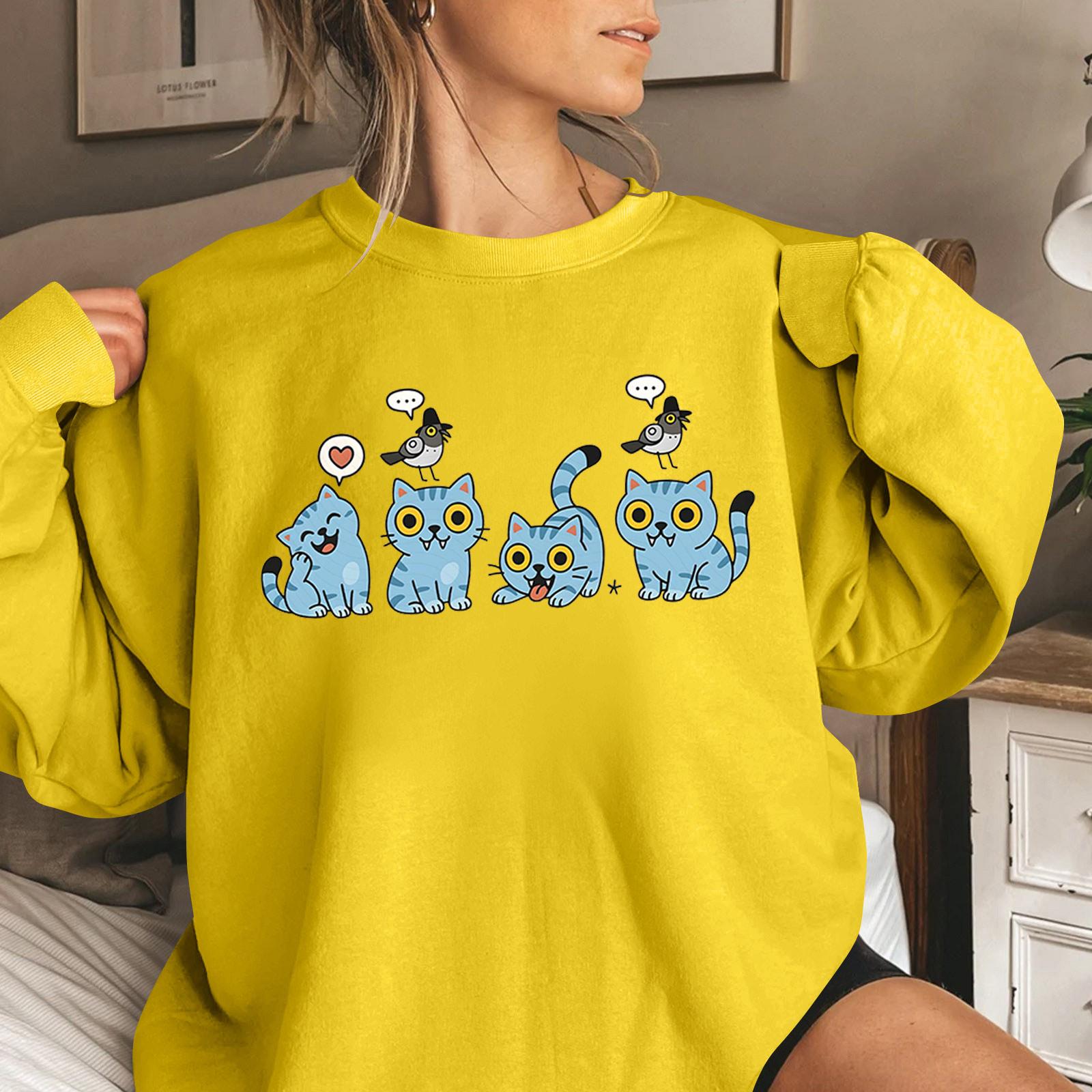 

Женская мода повседневная толстовка с длинным рукавом и круглым вырезом с принтом XL