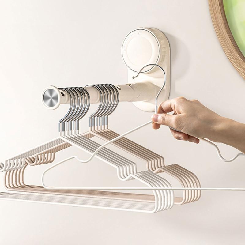 Travel Foldable Laundry Hanger With Strong Suction Pads Storage Durable ABS Construction Ideal For Hotels Camping Hanging Towels Bags Clothes