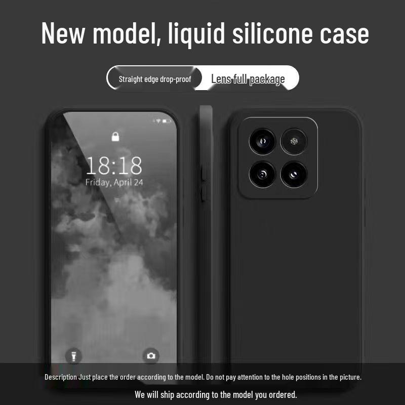 Xiaomi 14 Pro Solid Color Liquid Silicone Full Coverage Drop Protection Case