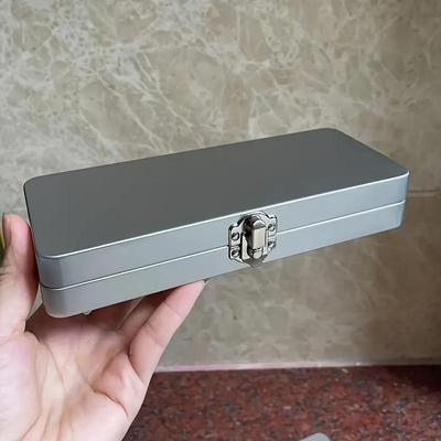 Durable Silvery Gray Metal Rectangular Box with Lid-Ideal for Bills,Cosmetics,Office Supplies Storage-Perfect for Home,Office