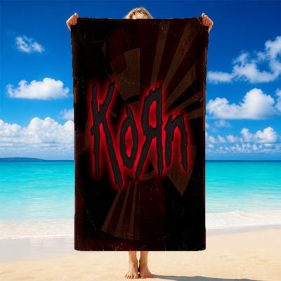 Korn Print Microfiber Beach Towel Sand?Resistant Lightweight Towel For Swimming Outdoor Travel Use