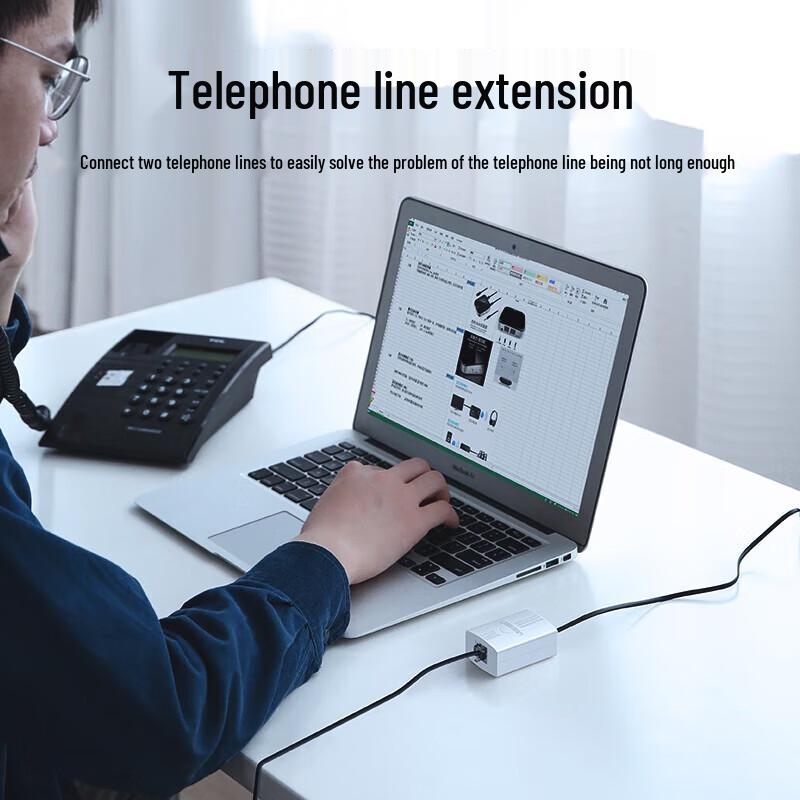 Ugreen Splitter telefonico RJ11 Adattatore 1-a-2