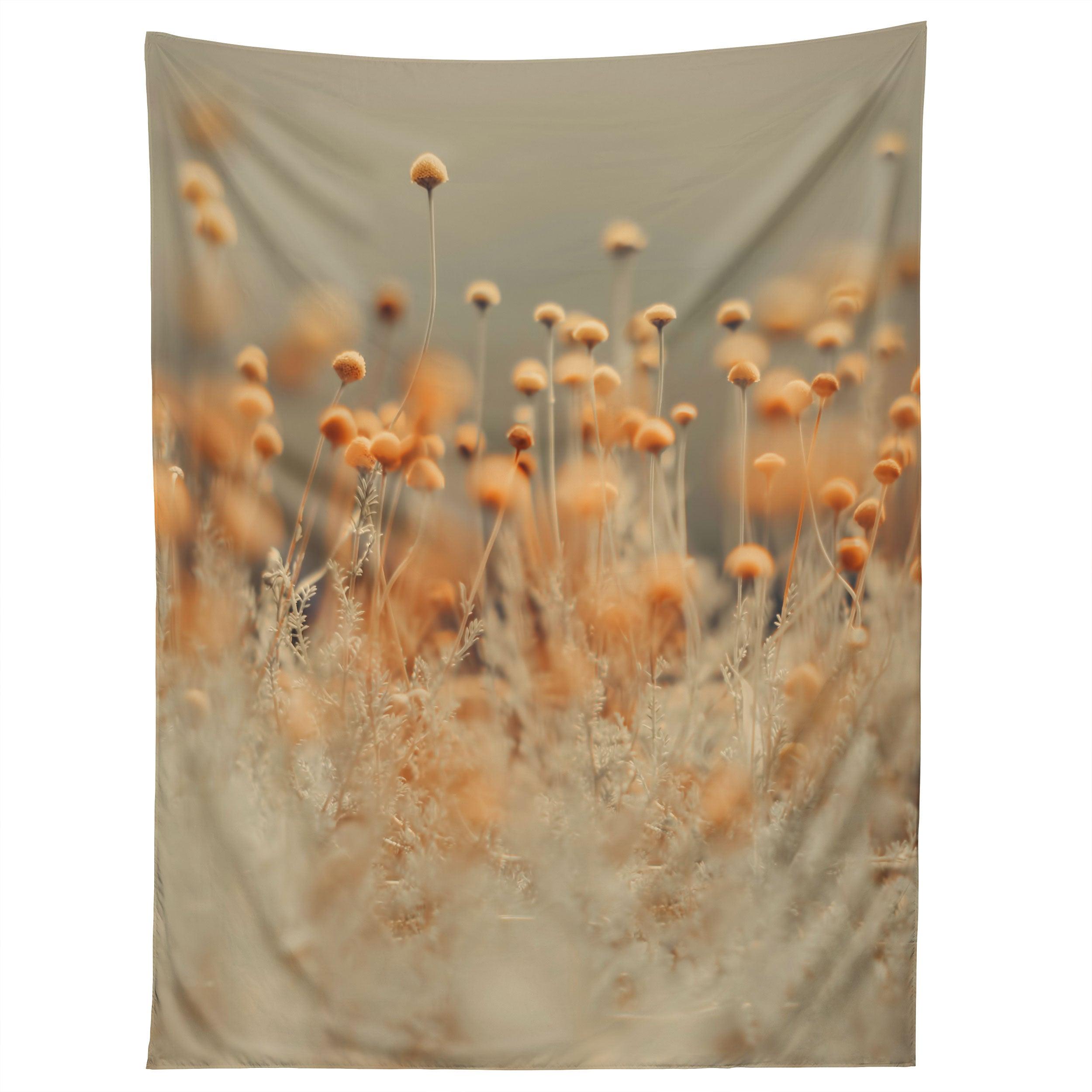 MUSTARD YELLOW FLOWERS tapestry 75x100